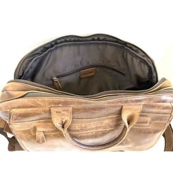 Jack&Chris Brown Leather Laptop Messenger/Briefcase – Men’s Business Travel - Picture 6 of 10